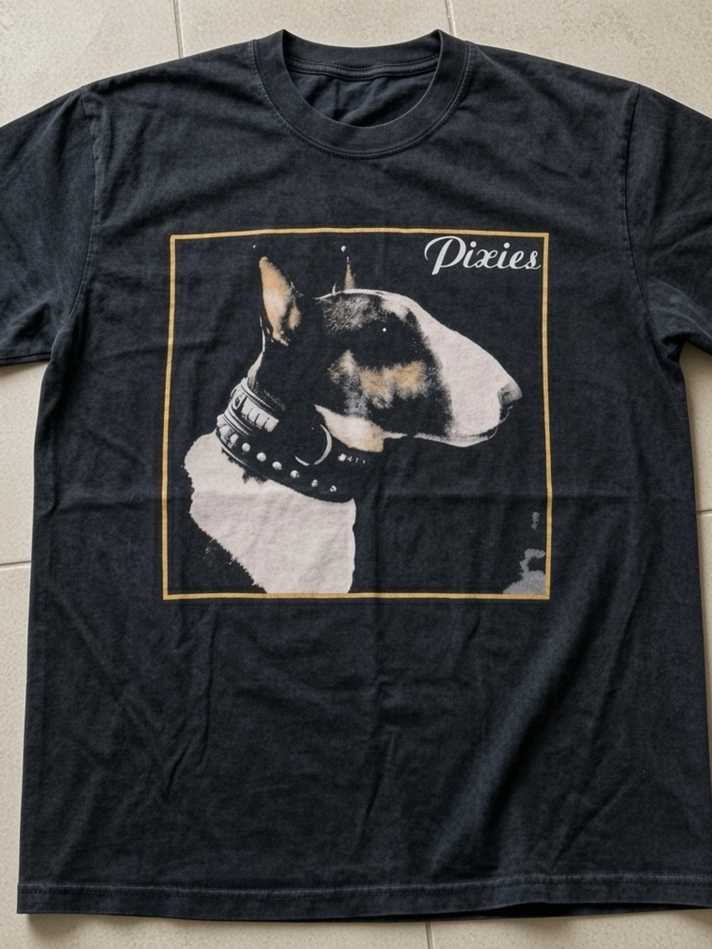 Pixies Here Comes Your Man Graphic T-shirt, Bull Terrier Dog Shoegaze Album